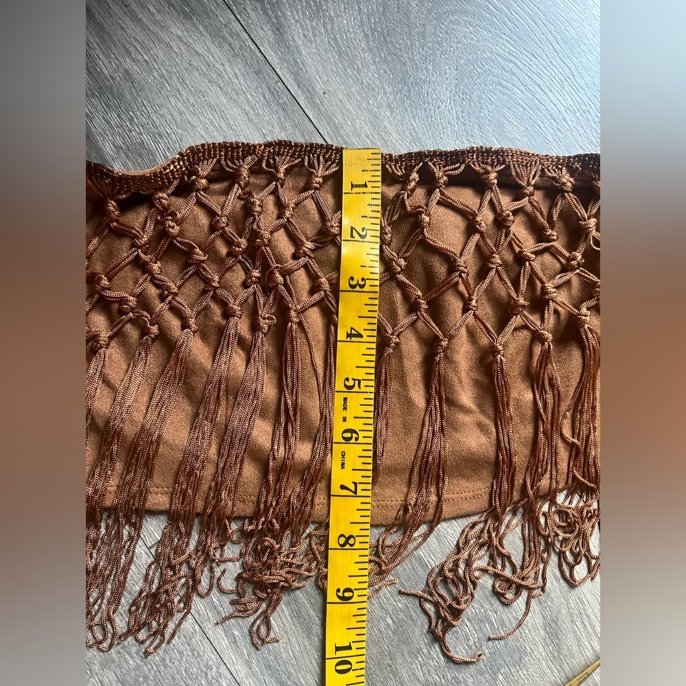Bear Dance & HYFVE Cognac Fringe Skirt Wrap Top & Bandeau Top Rave Bundle Size L - Picture 11 of 16